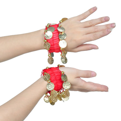 Belly Dance Wrist & Ankle Coin Cuffs – Jingle with Every Move!