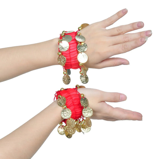 Belly Dance Wrist & Ankle Coin Cuffs – Jingle with Every Move!