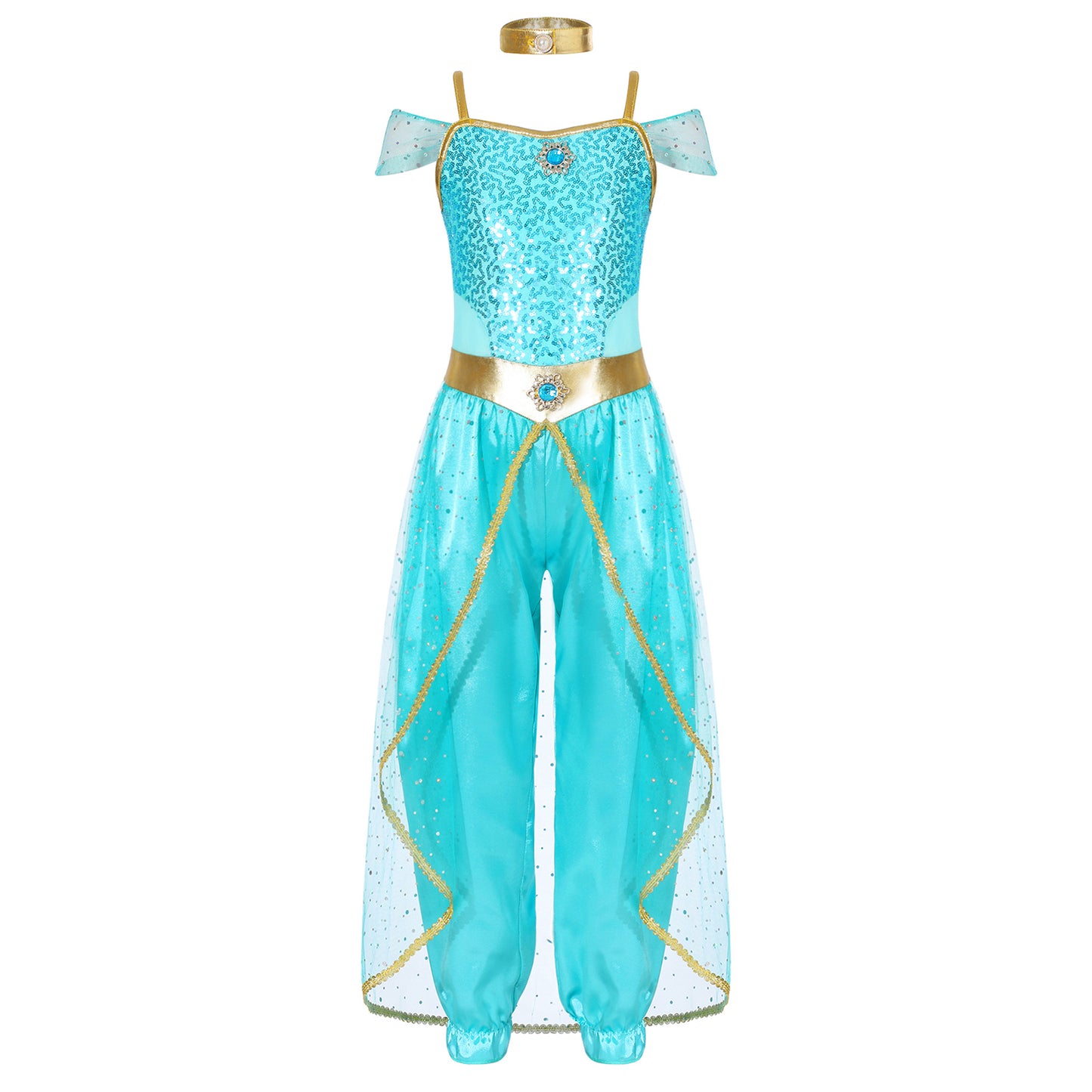 Arabian Princess Belly Dance Costume, Carnival Romper with Choker