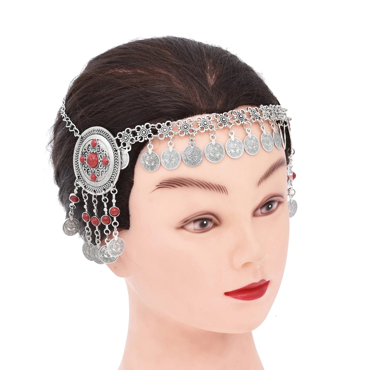 Vintage Coin Headband – Boho Gypsy Hair Jewelry with Tribal Charms