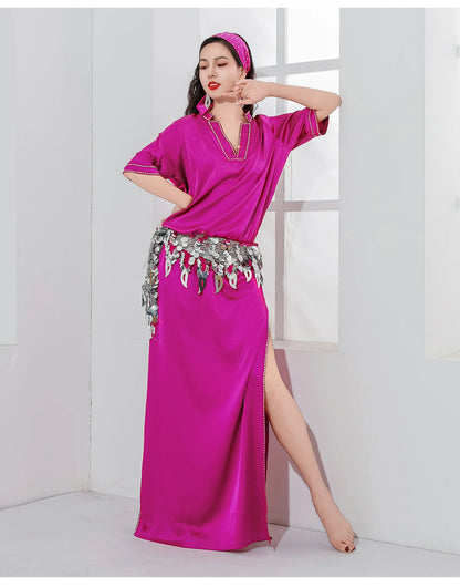 Baladi/ Saidi Satin Belly Dance Dress – Captivate in Color! 💃✨