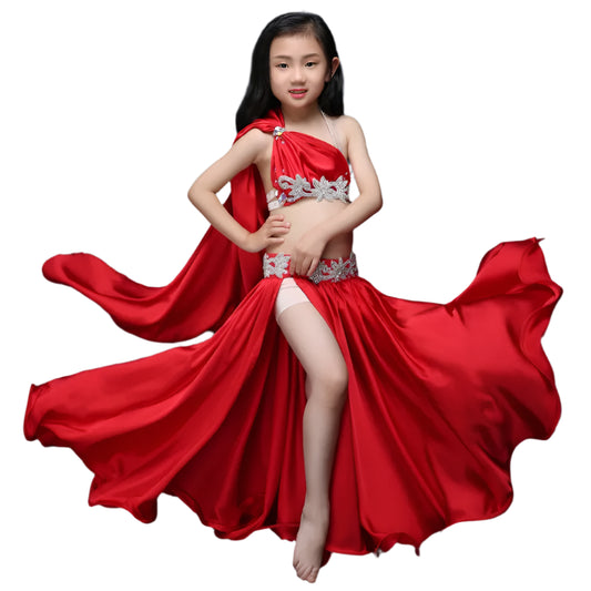 Custom Child Belly Dance Performance Costume (Bra & Long Skirt Set)