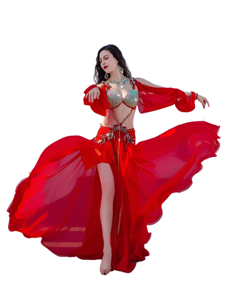 Crimson Mirage: Professional Egyptian Belly Dance Costume