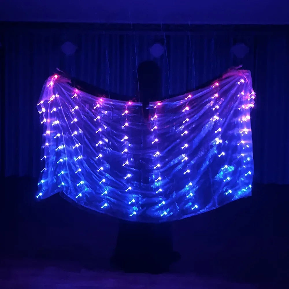 2M LED Light-Up Belly Dance Veil – Festival & Carnival Performance Accessory