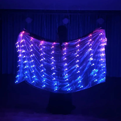 2M LED Light-Up Belly Dance Veil – Festival & Carnival Performance Accessory