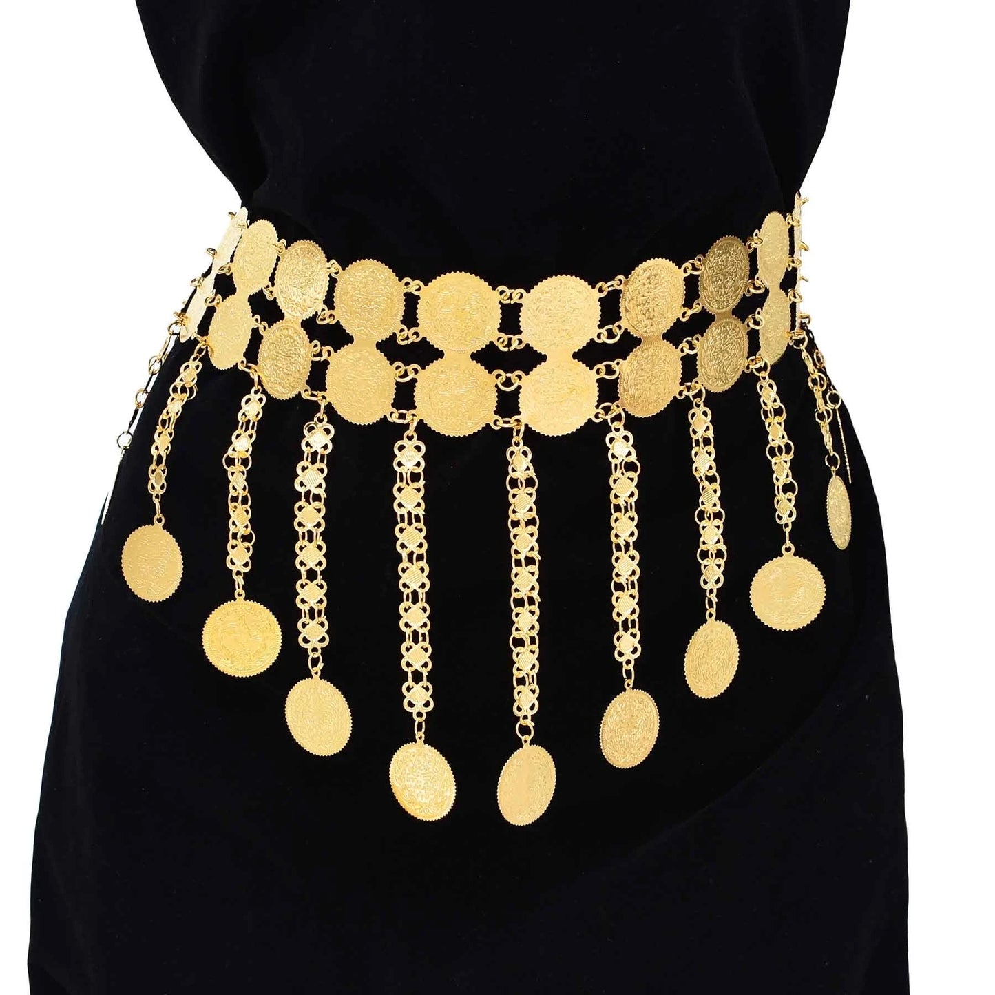 Dance in Opulence - Golden Double Layer Coin Belly Chain