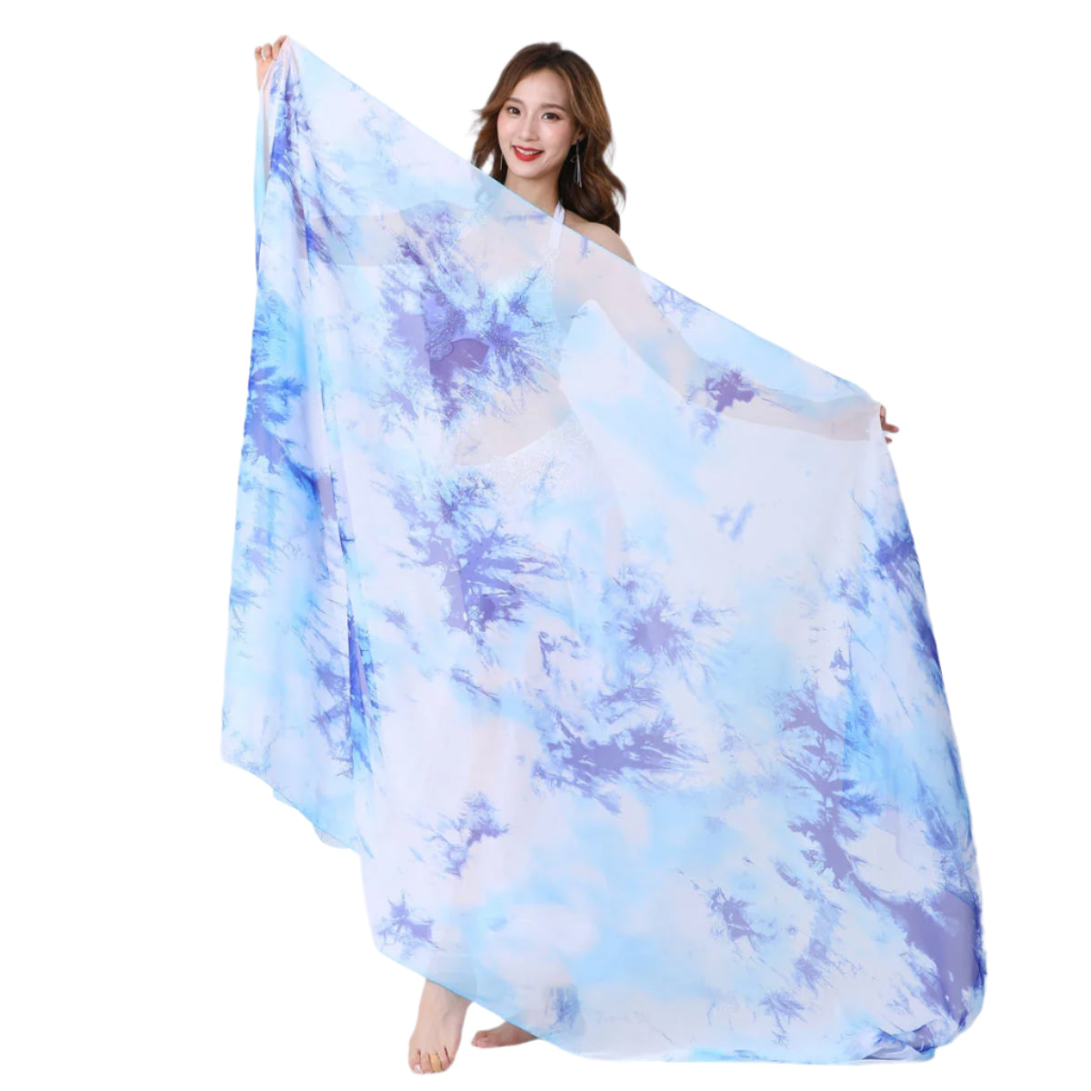 Tie-Dyed Kerchief Belly Dance Oriental Scarf – Rectangle Chiffon Veil