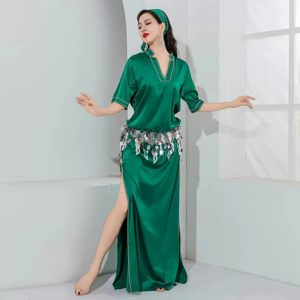 Baladi/ Saidi Satin Belly Dance Dress – Captivate in Color! 💃✨