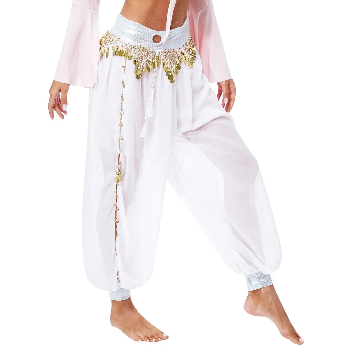 Belly Dance Pants with Beaded Tassels