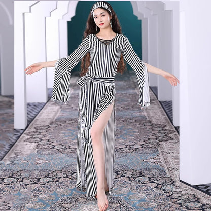 Iridescent Baladi/ Saidi Dress with Silk Accents – Sparkle with Every Step! 💃✨