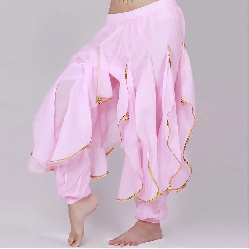 Long Chiffon Belly Dance Harem Pants - Tribal Arabic