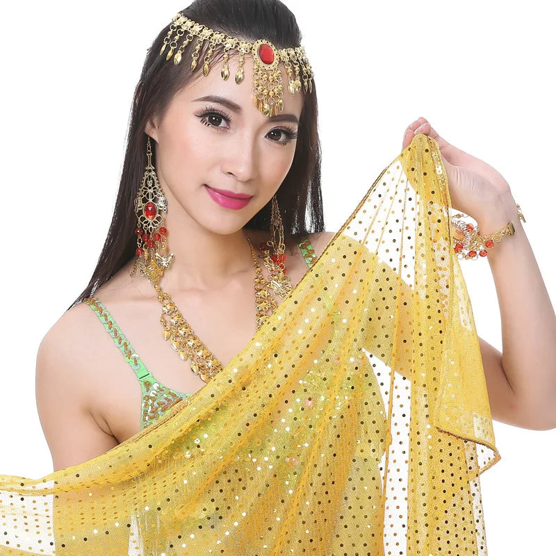 Shimmering Belly Dance Rectangle Veil – 210x95cm