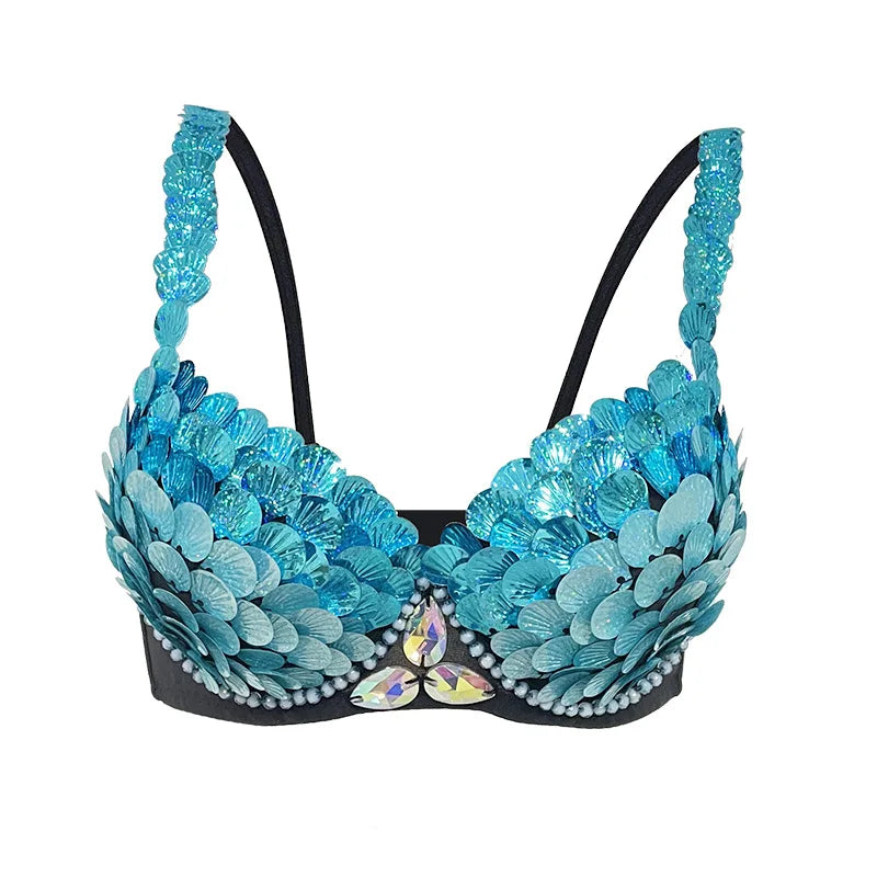 Sequined Tribal Belly Dance Bra