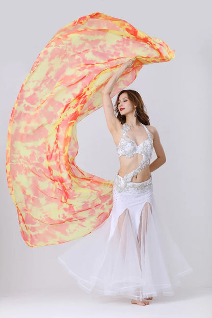 Tie-Dyed Kerchief Belly Dance Oriental Scarf – Rectangle Chiffon Veil