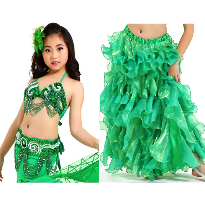 Children’s Belly Dance Costume (Bra, Belt & Optional Skirt)