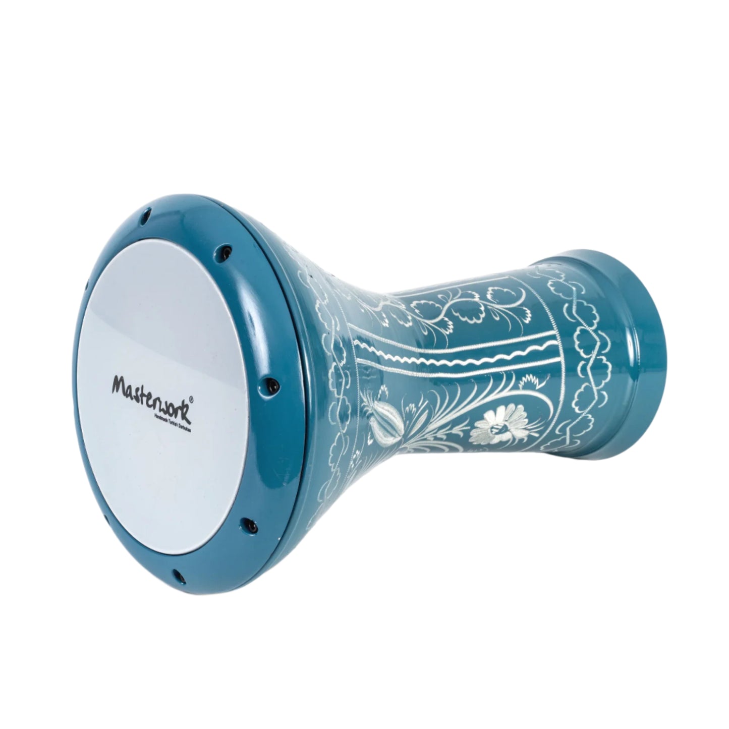 Turquoise Engraved Darbuka – Handmade Turkish Doumbek Drum