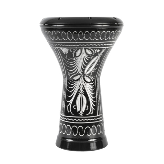 Black Engraved Darbuka – Handmade Turkish Goblet Drum