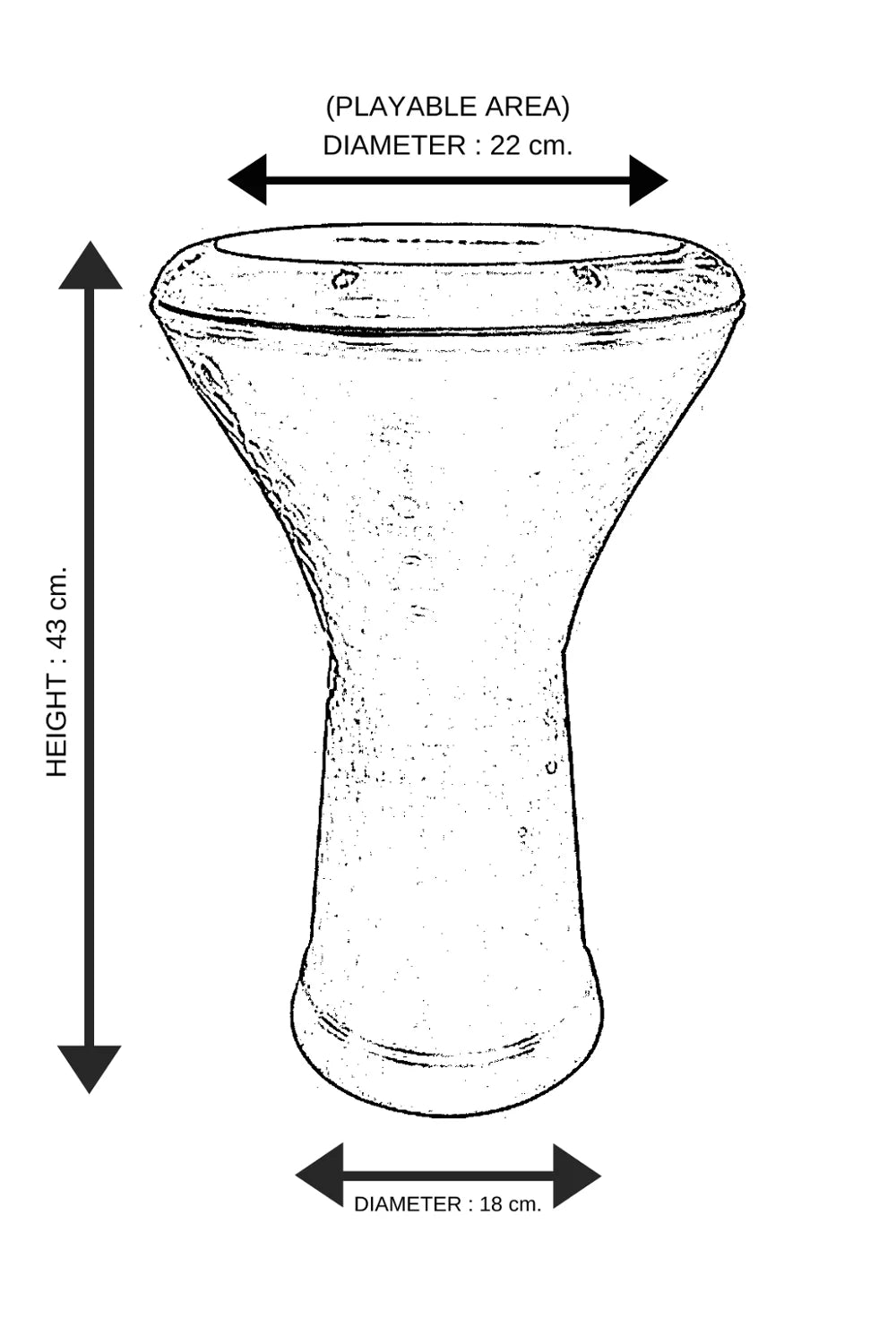 Black Engraved Darbuka – Handmade Turkish Goblet Drum